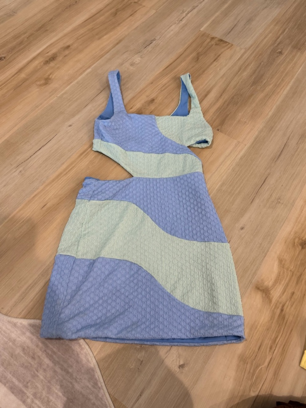 Lovers + Friends Pastel Blue and Mint Knit Bodycon Dress